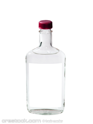 A close up on a bottle of Vodka isolated on a ...